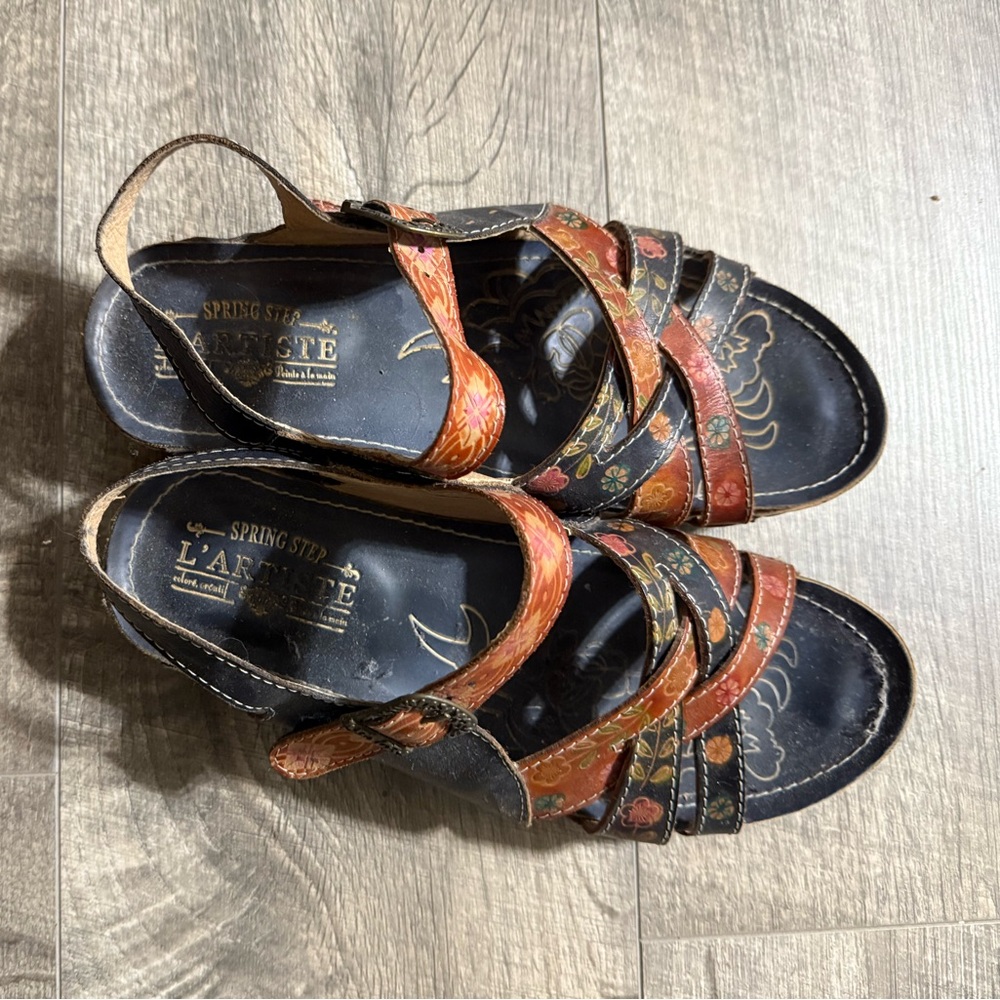 Spring Step Multicolor Strappy Sandals